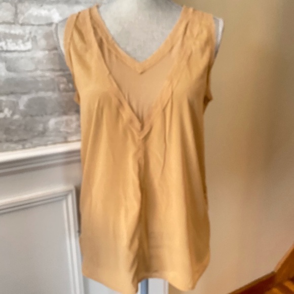 Gotha Tops - GOTHA SILK SLEEVELESS CAMEL BLOUSE